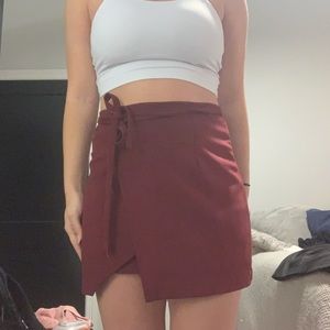 Maroon Velvet Skirt
